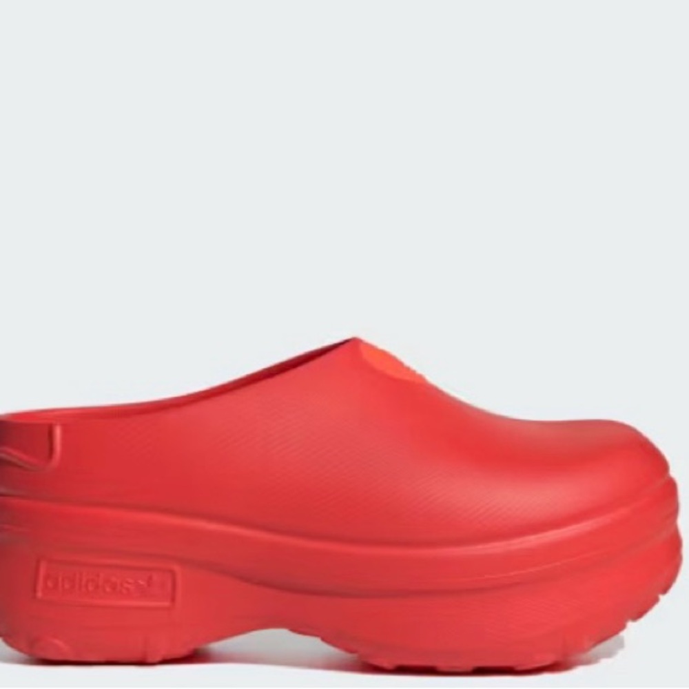 Adidas Vibrant Red Slip-On Clogs